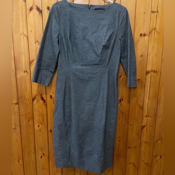 Gray Suit Pencil Midi Dress Size 8 Banana Republic - Picture 2 of 9